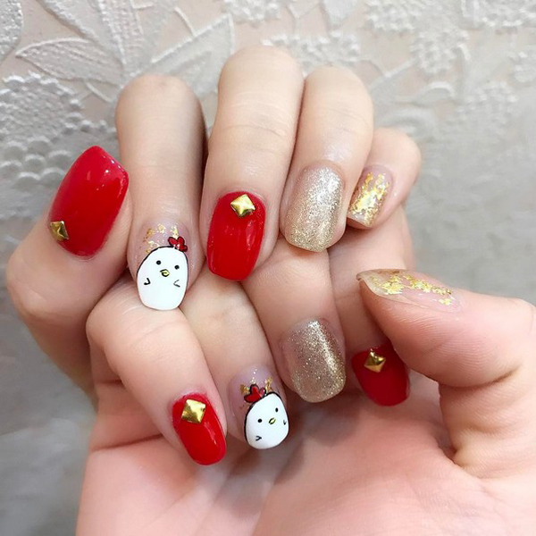 靚麗的紅色美甲，讓你美美過(guò)春節(jié)！